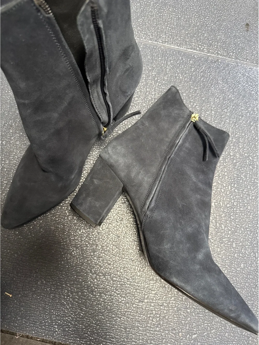 Hobbs London Navy Suede Pointed Toe Ankle Boots EU 40 US 9